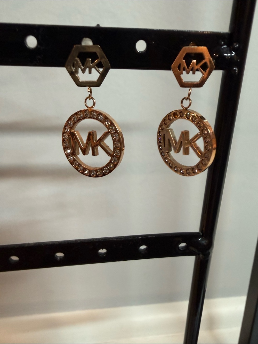 Michael Kors gold rhinestone earrings